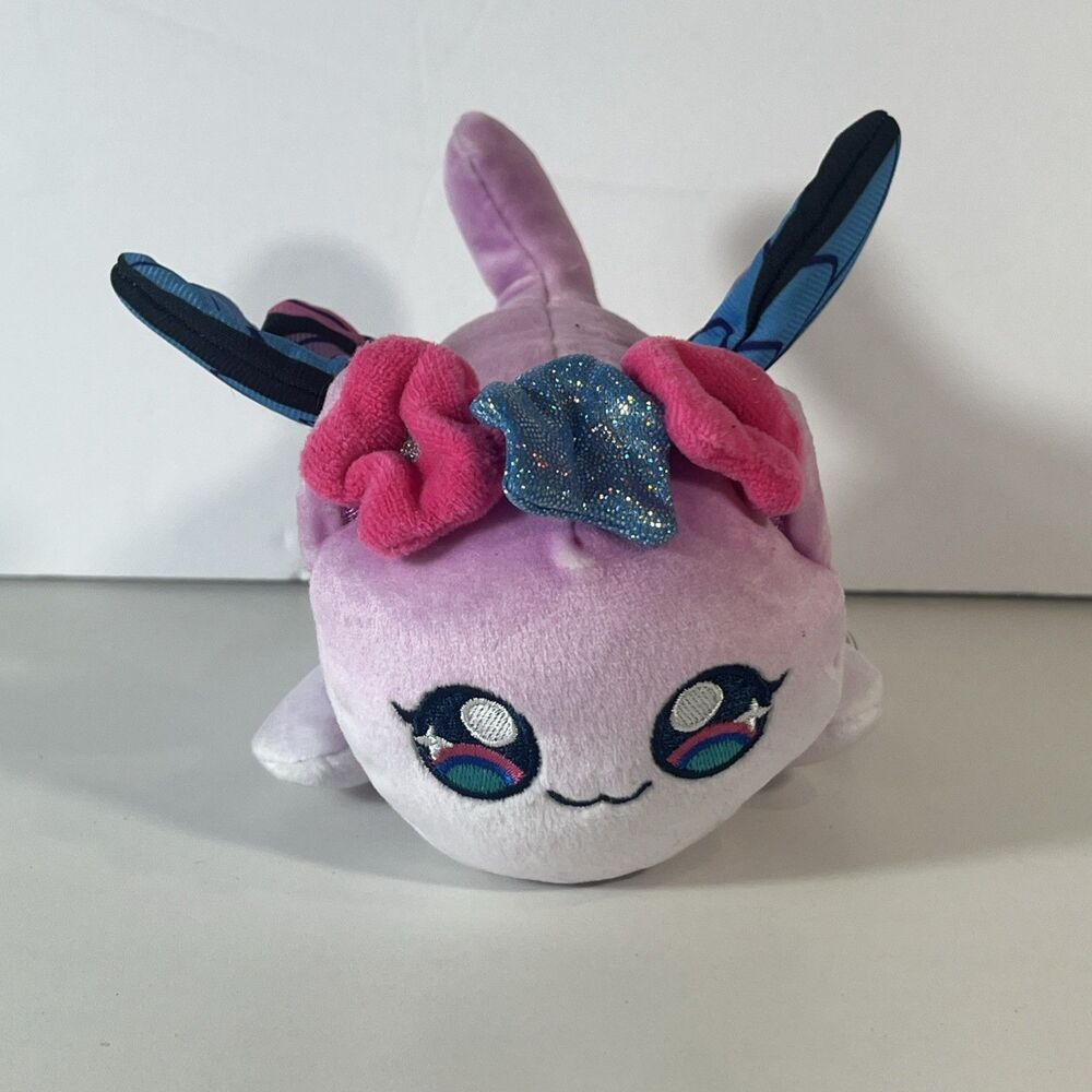 Aphmau Sparkle Purple Fairy Cat MeeMeows 6" Plush w/ Flower Headband & Wings